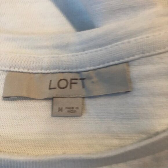 Loft White Pullover Sweater Lace Embellishments M  Lightweight Stylish - Picture 6 of 8